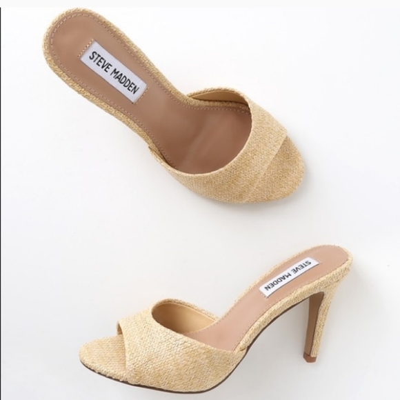 Steve Madden | Shoes | Steve Madden Erin Natural Slide Heels New | Poshmark